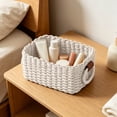 thumbnail image 5 of Woven Rope Storage Basket Natural Paper Rope Organizer Basket Decorative Wicker Basket For Home Bathroom Bedroom Kitchen Office Sundries Cosmetics Toys, 5 of 6