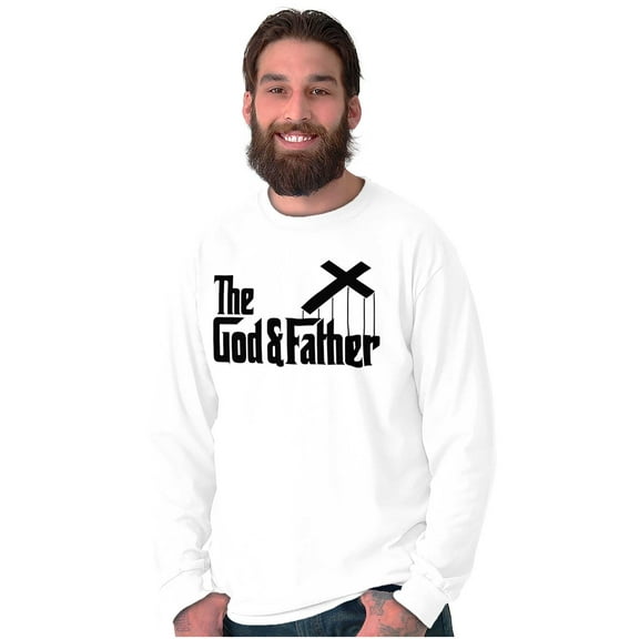 Christian God and Father Cross Long Sleeve TShirt Men Women Brisco Brands S
