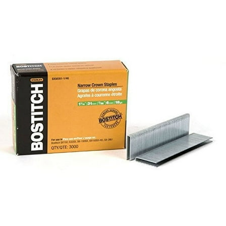Stanley Narrow Crown Finish Staples - 18 Gauge, 1-1/4" x 7/32"
