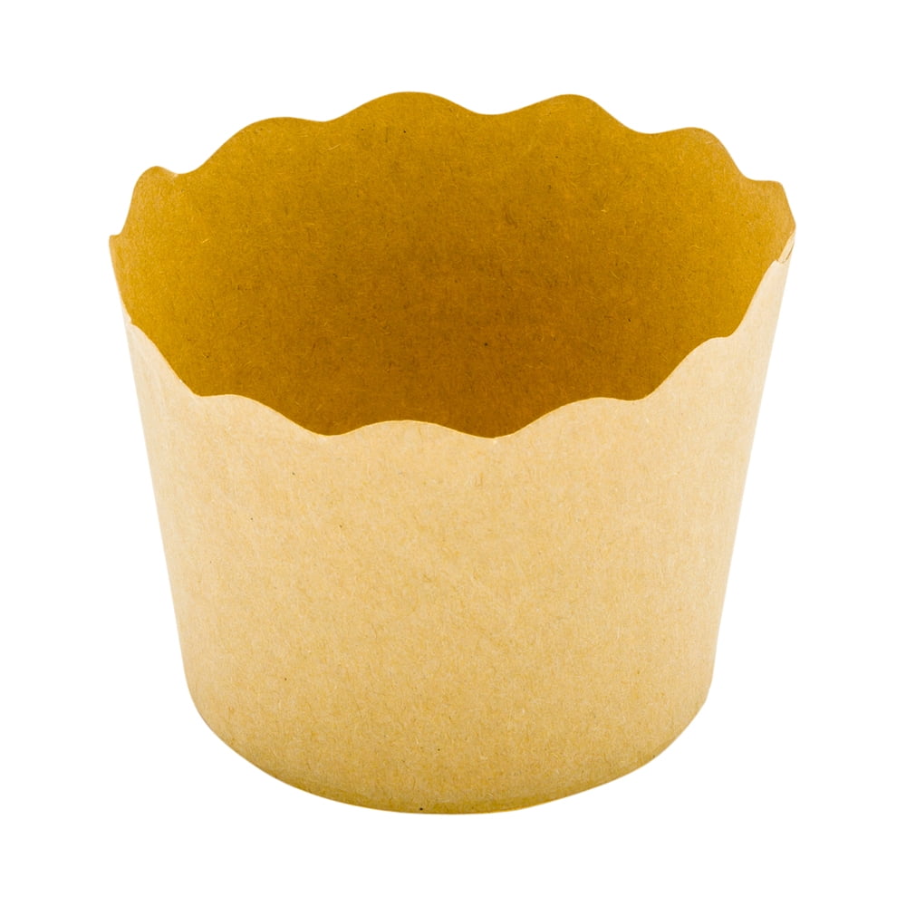 Panificio 7 oz Kraft Paper Classic Baking Cup - Scalloped - 2 3/4 x 2 3/4  x 2 1/4 - 200 count box