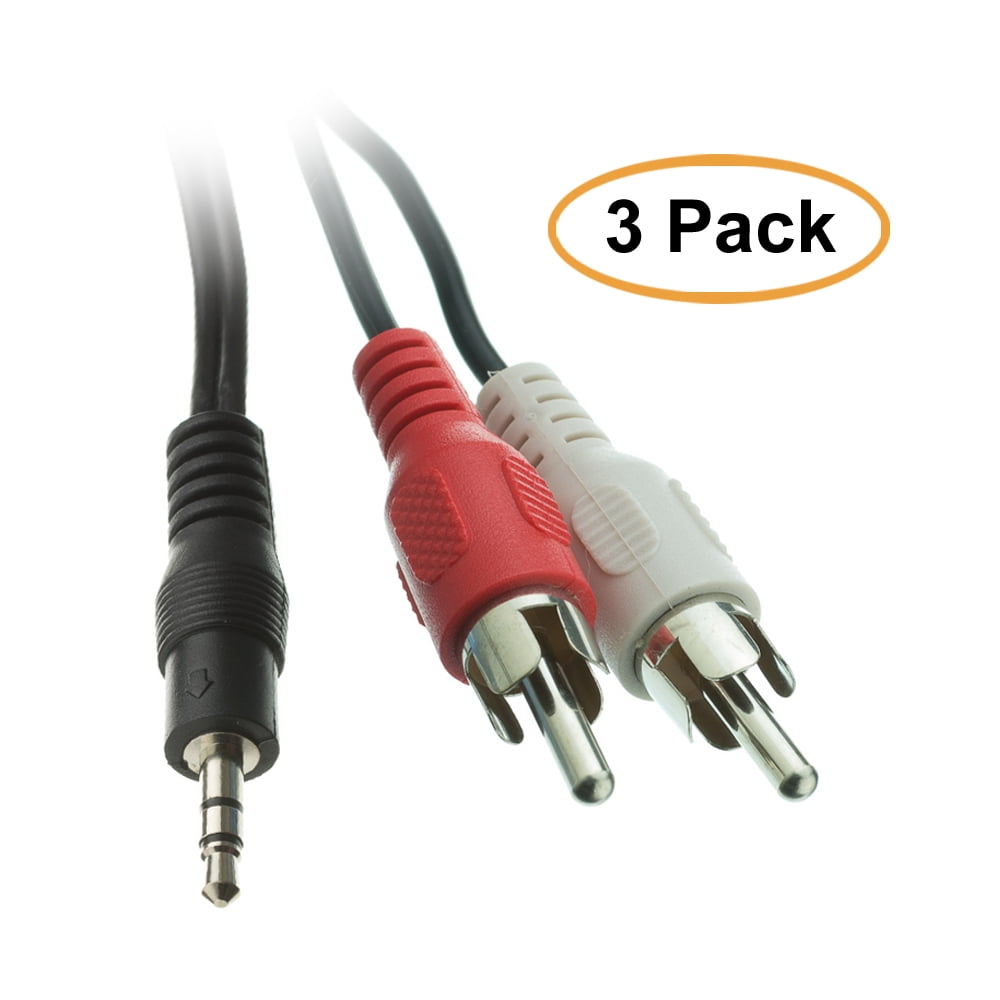 C&E 3.5mm Stereo to RCA Audio Cable, 3.5mm Stereo Male to Dual RCA Male (Right and Left), 6 Feet