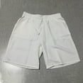 thumbnail image 3 of HOOMEUMY Men's Summer Outdoor Solid Color Drawstring Elastic Waist Running Training Shorts Leisure Beach Shorts Fashion Comfy (White,XXL), 3 of 3