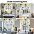 thumbnail image 6 of Swag Curtain Valances Sunflower Bee Kind Swag Valances for Kitchen Windows Watercolor Floral Green Leaves Plaid Short Topper Curtains Valance Tier Pair for Kitchen Bedroom Living Room 28"x36", 6 of 8