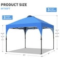 thumbnail image 3 of Ainfox 8'x8' Pop Up Canopy Tent, Easy-Setup Gazebo, Outdoor Canopy with 3 Adjustable Heights for Events, Parties, Camping, Blue, 3 of 10