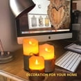 thumbnail image 2 of Flameless Candles, LED Battery Operated Ivory Pillar Candles Real Wax Flickering Moving Wick Electric Candle Sets with Hemp Rope Remote and Cycling 24 Hours Timer, 2 of 6