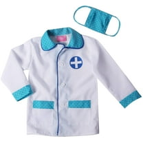 Toddler Doctor Coat & Face Mask for Toddler Doctor Costume | Doctor Dress Up for Kids, Doctor Costume for Kids | Blue and White - Size 6-8