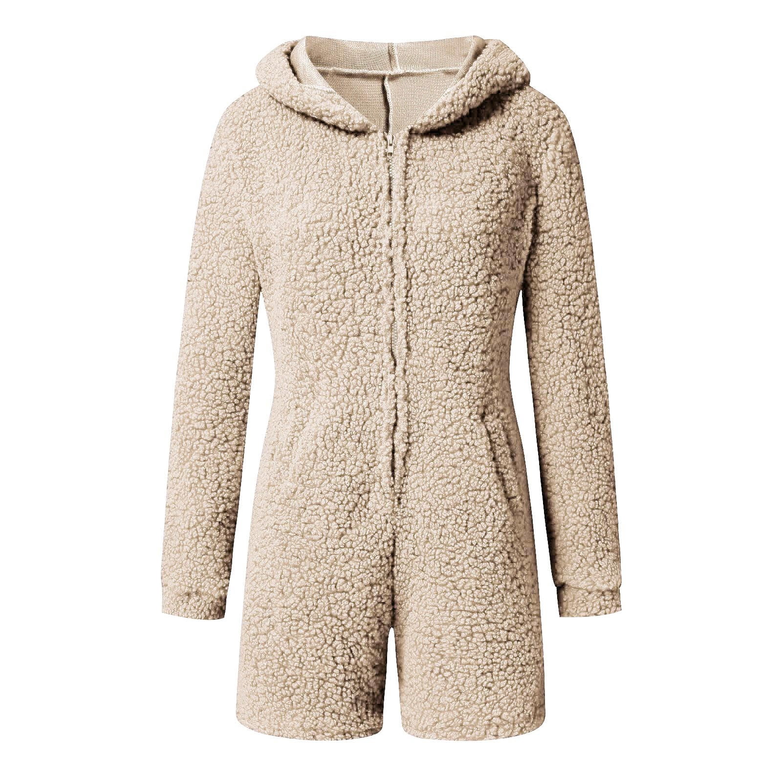 Grenouillère Pyjama Femme - Combinaison Kawaii Avec Capuche Animale, Chaude Et Douce Pour L'hiver | Vêtement De Nuit Cosplay