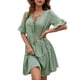thumbnail image 3 of Vestido de manga corta, escote en V, manga con volantes, vestido de cuello en V, manga con volantes, vestido de manga corta con cuello en V, mayor durabilidad, 3 of 6