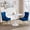 White Table +2 Gold Blue Chairs, variant on Dining Table Set for 2, 31.5" Round Table with All-Metal Tulip Pedestal Table, Velvet Nailhead Trim Chairs with Stainless Steel Legs, Modern Kitchen Dining Set for Apartment, Small Spaces, Gold Blue