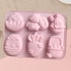 thumbnail image 1 of Decoraciones de Pascua, adornos de Pascua, regalos de Pascua, 6 moldes de silicona para chocolate, moldes para huevos de conejo de Pascua, herramientas interesantes para hornear, dulces, pasteles, ute, 1 of 4