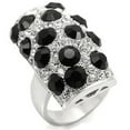 thumbnail image 1 of Women Rhodium Brass Ring with Top Grade Crystal in Jet - Size 8, 1 of 1