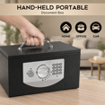 Lock Box Keypad Entry Black Digital Keypad Lock Large Fire Resistant Document Lock Box Safe ...