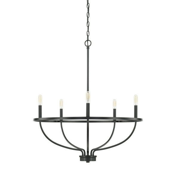 Capital Lighting 428551 Greyson 5 Light 29" Wide Taper Candle Chandelier - Black