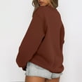 thumbnail image 3 of Womens Sweatshirt Zip Up Women's Crew Neck Sweatshirt Oversized Long Sleeve Pullover Tops Casual Fall Clothes Fashion Solid Color Plain Shirts Women'S Sweatshirts No Hood, 3 of 6
