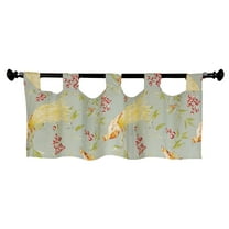 RLF Home 4" Top Tab High Quality Fabric Long Tail Tab Valance for Windows 50" x 16" Sky