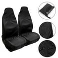 thumbnail image 4 of Fauful 2 Pcs Black Polyester Car Front Seat Protectors Cover, 4 of 5