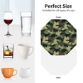 thumbnail image 6 of Lsque Camouflage Dinosaur Pattern 4" Drink Coasters Set of 4, PVC Leather Absorbent Coasters, Table Coaster Set Decorative Coffee Cup Coasters Housewarming Gift -Octagon, 6 of 6