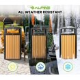 thumbnail image 3 of Alpine 40 Gallon Commercial Outdoor Trash Can with Lid - Modern Heavy Duty Large Outdoor Garbage Can with Durable Plastic Bin, Slatted Recycled Plastic Panels Perfect for Patio, Parks, Trails & Resor, 3 of 10