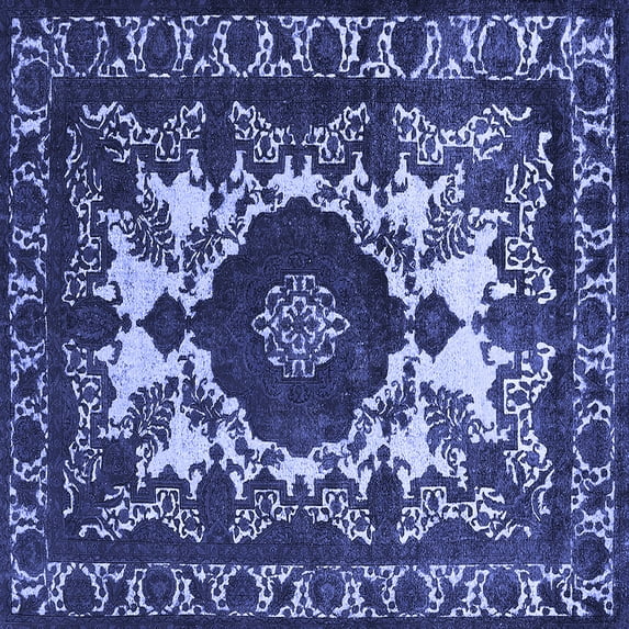 Ahgly Company Indoor Square Oriental Blue Industrial Area Rugs, 5' Square