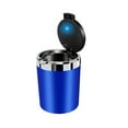 thumbnail image 1 of Car Ashtray with LED Light, ABS + Stainless Steel, Flip-Top, Removable Liner, Flame-Retardant, Also for Small Trash Storage, 1 of 6