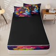 thumbnail image 4 of Homewish Colorful Football Player Zipper Twin Comforter Sets with Fitted Sheet and 2 Pillowcases, Dynamic Sports Zipper Bedding Set for Men and Boys, Black Reversible, 4pcs, 4 of 6