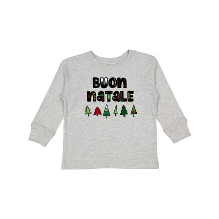 

Inktastic Buon Natale Fun Christmas Trees Gift Toddler Boy or Toddler Girl Long Sleeve T-Shirt