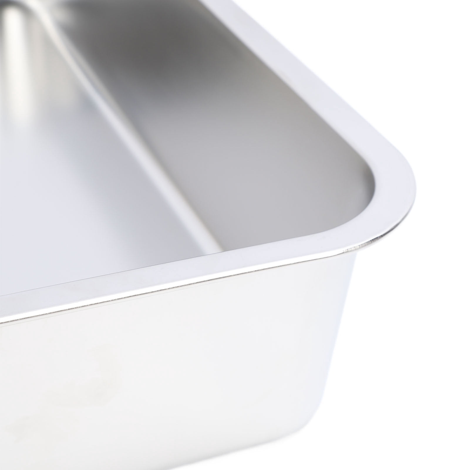 Rupoun Large Stainless Steel Open Cat Litter Box with High Sides Heavy Duty Metal Litter Pan 19.68 x 13.78 x 3.94 inches / 50x35x10 cm