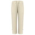 thumbnail image 5 of WERYOUNG Women's Casual Pants Solid Color Elastic Waist Trousers Everyday Wear Loose Fit Straight Leg Pant With Pockets Outdoor Sport Breathable Cozy Trouser, 5 of 6