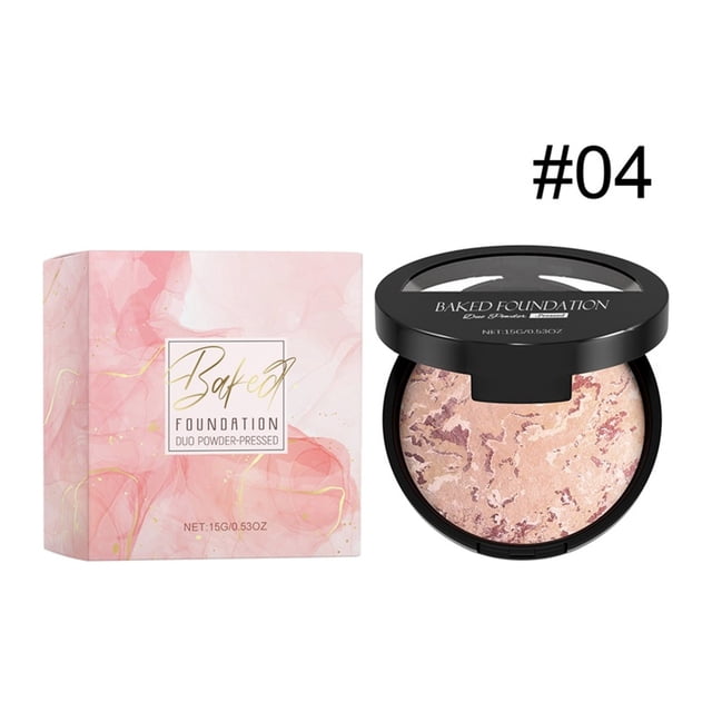 HHBEAUTY Baked Luminous Pressed Powder–Glow-Infused Foundation,Highlighter & Setting Powder in One–Color-Correcting,Oil-Control,Long-Lasting Coverage for All Skin Tones