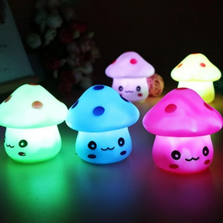 

5 Pack LED Mushroom Night Light Lamp Cute Mushroom Night Lamp for Baby Kids Children Bedroom
