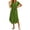 Green, variant on Women’s Solid Collared Shirt Midi Dress, Self Tie Waist Belt Lightweight Flax Blend Dress, Breathable Casual Everyday Summer Dress with Side Slits & Chest Pocket Green XL