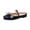 Black, variant on Womens Backless Walking Mules, Patent Leather Bow Square Toe Wide Width Dress Flats, Office Dating Mary Jane Slides Red