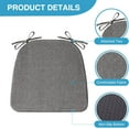 thumbnail image 7 of Chair Cushions for Dining Chairs Set of 4, Non Slip Kitchen Chair Pads, 17" x 16" x 2", Indoor Dining Chair Cushions with Ties, Seat Cushion for Kitchen Chairs, Chair Pads, Dark Grey, 7 of 7