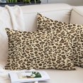 thumbnail image 2 of Leopard Pillow Covers King, Rustic Brown Animals Art Modern Soft Brushed Microfiber Breathable Throw Pillow Covers, Decorative Pillowcase with Zipper for Couch Sofa Bedroom Living Room 20"x36", 2 of 9