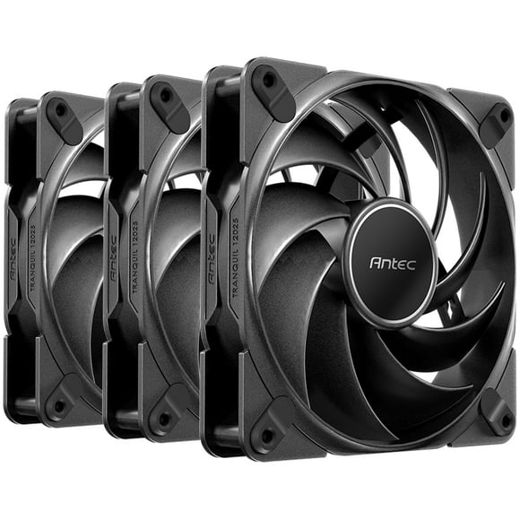 Antec Tranquil 120, 120mm x 25mm Case Fans, PWM Fans, 2000RPM, 59.23CFM, 2.46mmHâO, 4 Pin PWM Connector, 120mm Fan, Tranquil Series 3 Packs