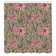 thumbnail image 2 of Ambesonne Aster Shower Curtain, Earth Tones Flower Petals Art, 69"Wx84"L, Peacock Green, 2 of 4
