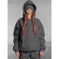 thumbnail image 6 of Women Hoodies with Eye Mask Oversized Long Sleeve Comfy Casual Basic Pullover Sweatshirts Fall Outfits Y2K Clothes Dark Gray 4XL, 6 of 7