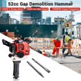 thumbnail image 2 of Yescom 52 cc 2 Stroke Gas Demolition Jack Hammer 55J Gasoline Concrete Breaker Drill with 2 Chisels EPA Certified, 2 of 9