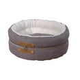 thumbnail image 1 of Home4Cat 17.7" Round Raised Edge Plush Pet Bed for Cat Dog/Puppy, Gray & White, 1 of 1