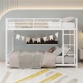 thumbnail image 4 of Harper & Bright Designs Twin Over Twin Bunk Bed with Ladder, Heavy-duty Metal Bunk Bed Frame Guardrail for Boys Girls, White, 4 of 12