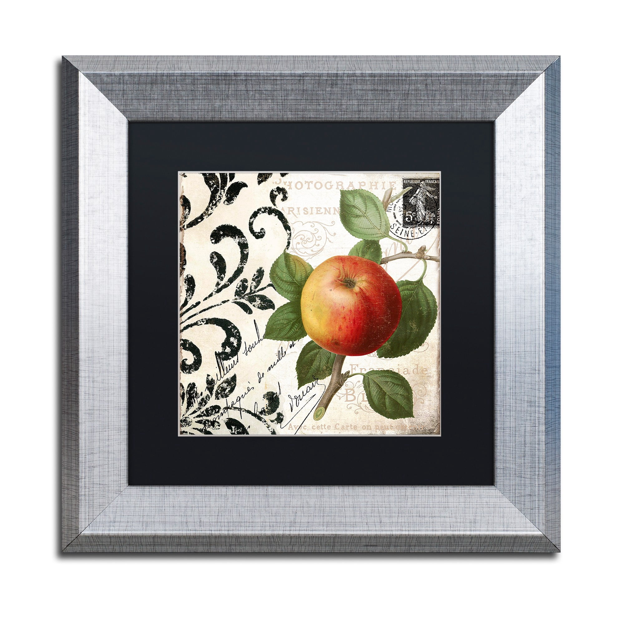 Trademark Fine Art "Les Fruits Jardin IV" Canvas Art by Color Bakery Black Matte, Silver Frame