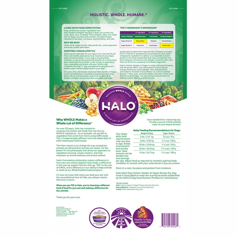 Halo vegan dog food sale