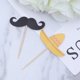 thumbnail image 2 of 24 piezas de adornos para tartas de carnaval mexicano con bigote y sombrero, para fiestas de cumpleaños de bebés, decoración de mesa de postres con palillos de fruta, 2 of 7