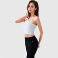 thumbnail image 3 of Active Women's One Shoulder Cutout Athletic Crop Top - Large, White, 3 of 7