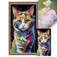 thumbnail image 1 of Hilo Algodón Ecológico Bordado 11CT 3 Hebras Impresión 40x70cm Kit Serie Punto Cruz Gato Colorido, 1 of 9
