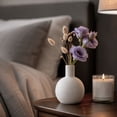 thumbnail image 6 of MMJ Ceramic Vase Spherical Matte Texture Ribbed Neutral Tone for Home Tabletop Shelf Decor Flower 5.12x3.94in, 6 of 7