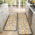 thumbnail image 4 of Kitchen Rugs Sets Of 2,Yellow Green Leaf Flower Pattern Anti Fatigue Kitchen Mat Rugs Non Slip Washable,Decorative Kitchen Floor Mats for Kitchen,Sink,Laundry,17"x47"+17"x47", 4 of 5