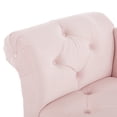 thumbnail image 5 of Christopher Knight Home 60.75" Vintage Velvet Upholstered Bench, Button Tufted Ottoman with Rolled Arms, Pink, 5 of 9
