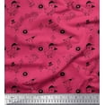 thumbnail image 1 of Soimoi Pink Rayon Fabric Heart & Birds Cartoon Print Fabric by the Yard 42 Inch Wide, 1 of 3