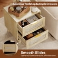 thumbnail image 4 of LAZZO Wooden Nightstands Set of 2 with Rattan Drawers, Bedroom Bedside End Tables, Natural Wood, 4 of 9